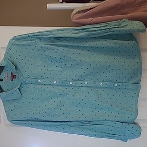 Merona Teal Polka A Dot Blouse